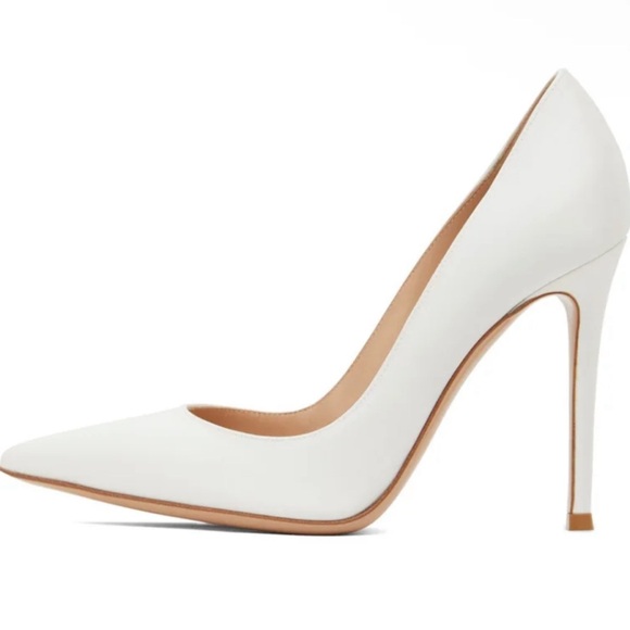 Gianvito Rossi White Satin Pumps Size 37 - Picture 1 of 4